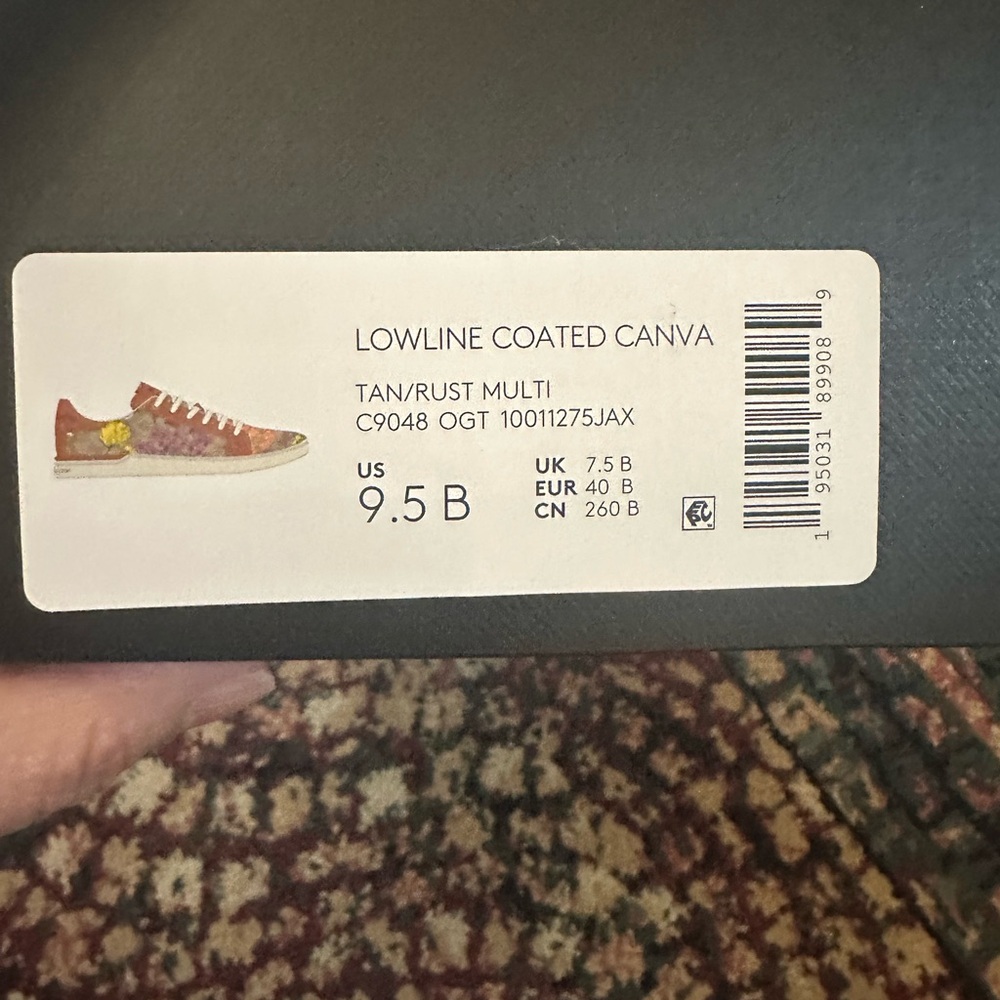 Coach women’s 9.5 B lowline Coated Canva Tan/Rust shoes sneakers floral with box - Picture 3 of 15